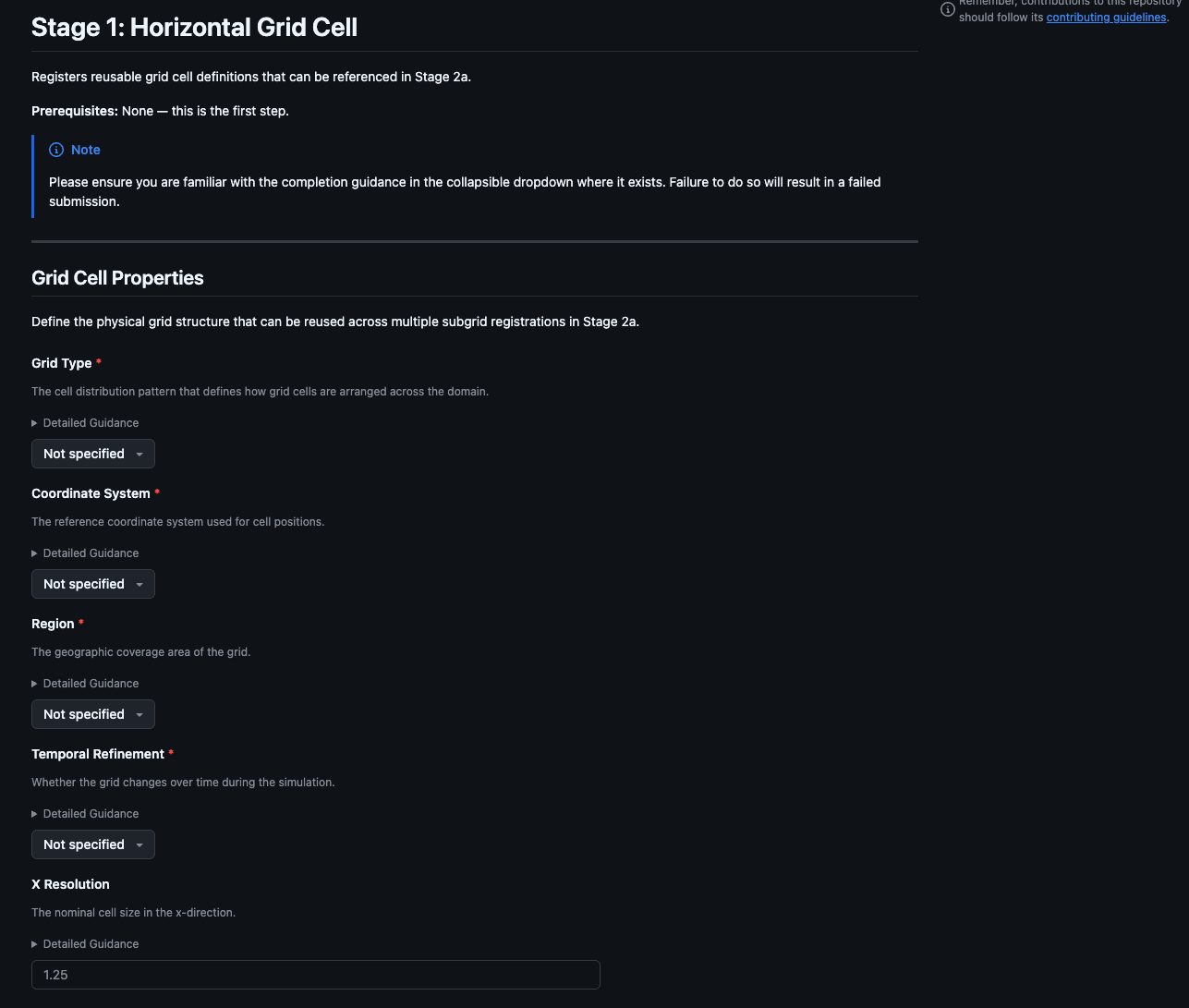 The GitHub issue template chooser showing all available EMD submission forms